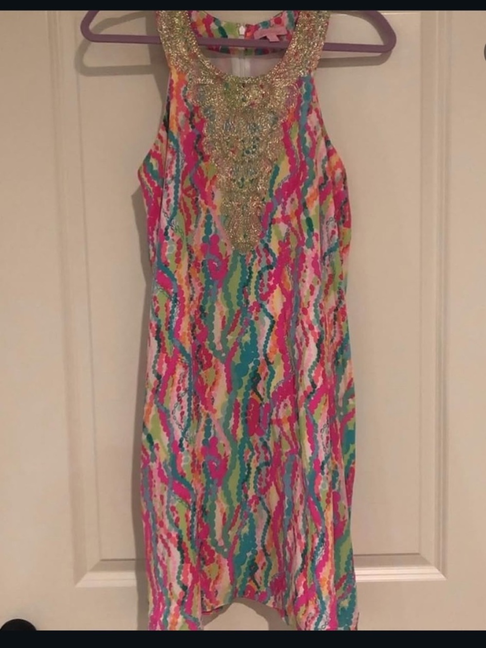 Lilly Pulitzer Multicolor Beaded Mini Dress - Pink, Green, Blue, Yellow